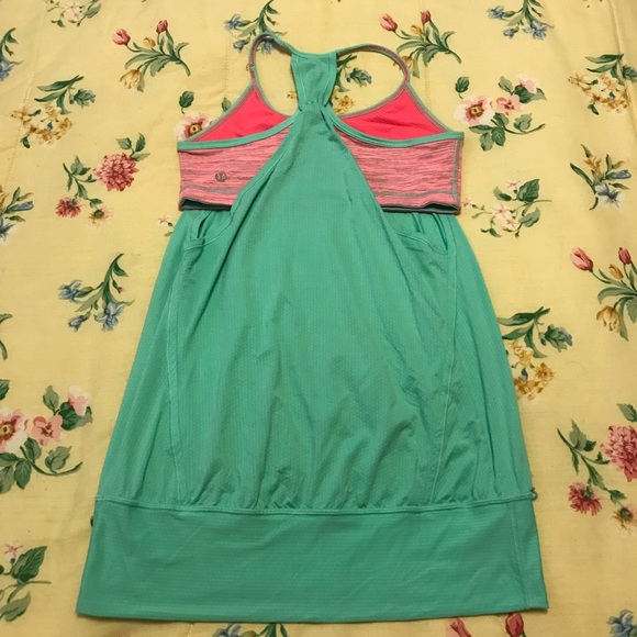 Lululemon No Limits Tank Teal/Pink Size 4 - Picture 2 of 3